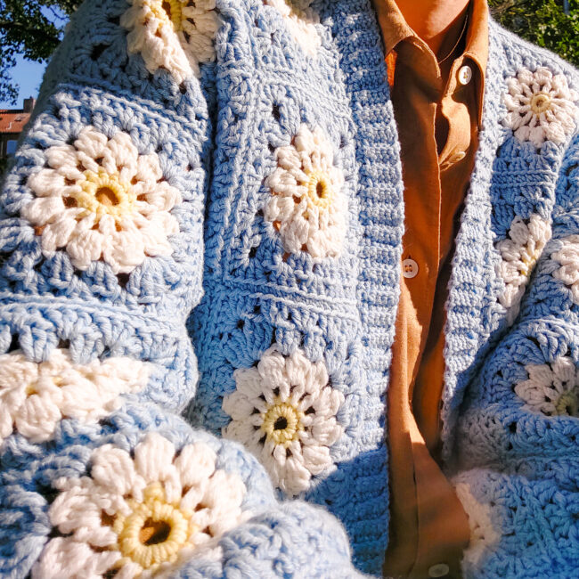 image of granny square cardigan